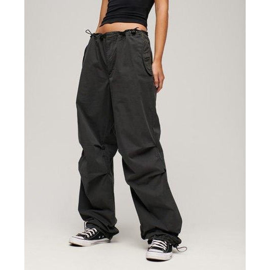 Superdry X Ringspun Women's Washed Black Boyfriend Cargo Pants - Loose Fit
