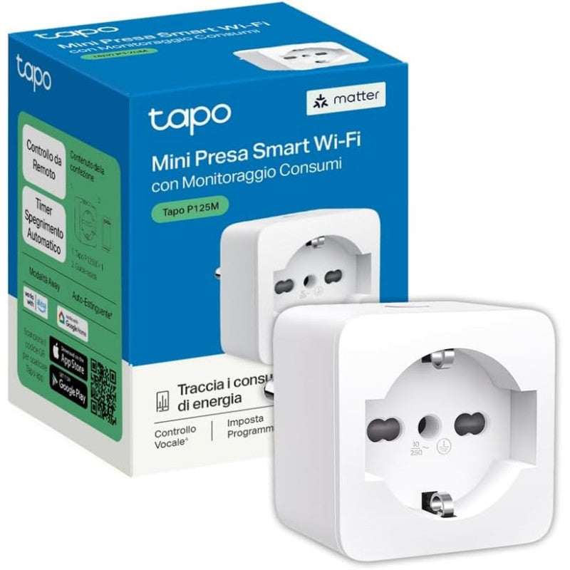 TP-Link Tapo P125M Smart WiFi Plug 10A 2300W Italian Socket