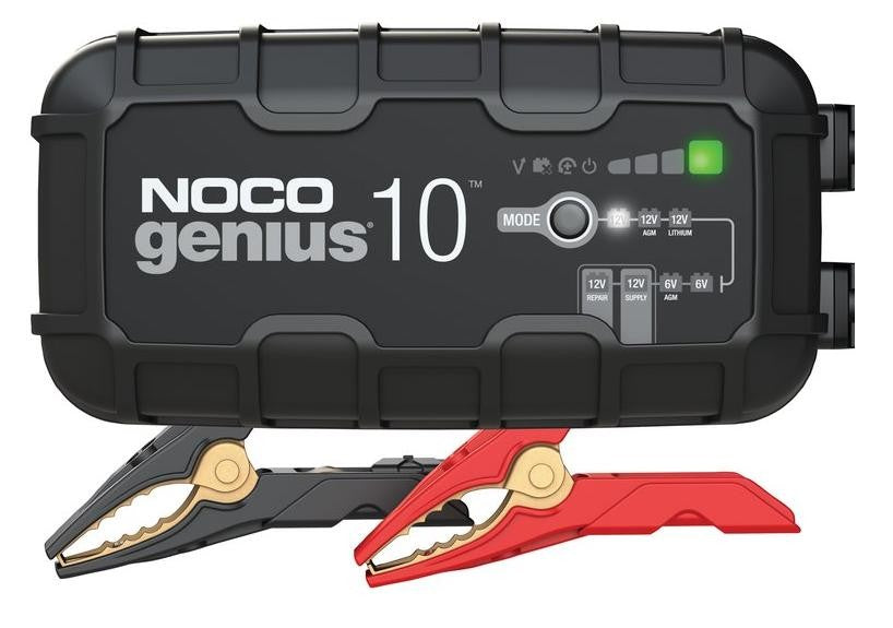 NOCO GENIUS10 Smart 10-Amp Battery Charger: 6V/12V Lithium, Lead-Acid, Gel, AGM Batteries