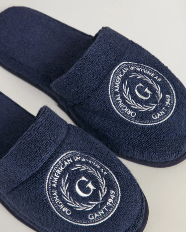 GANT Crest Terry Slippers: Plush, Absorbent, Home Comfort Footwear - Gomix Brands Outlet