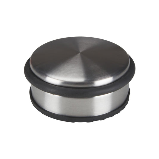 Heavy Duty Stainless Steel Round Door Stopper, Floor Mount, No Drilling Required