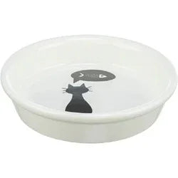 TRIXIE Ceramic Cat Bowl with Fish Motif Elegant White - Gomix Brands Outlet