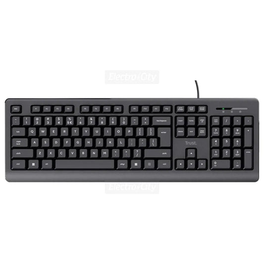 Trust Primo Full Size Wired Keyboard – Black, 104-Key, Spill-Resistant - Gomix Brands Outlet