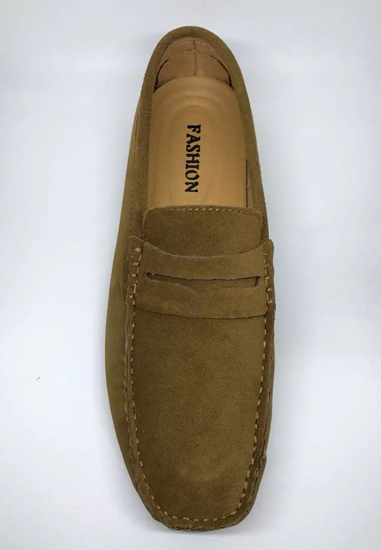 Twenty Eight Brown Suede Loafers MC024 Slip-On Men's Shoes