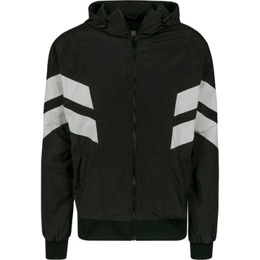 Men's Crinkle Panel Track Jacket: Stylish, Functional, Sporty Design with Hood