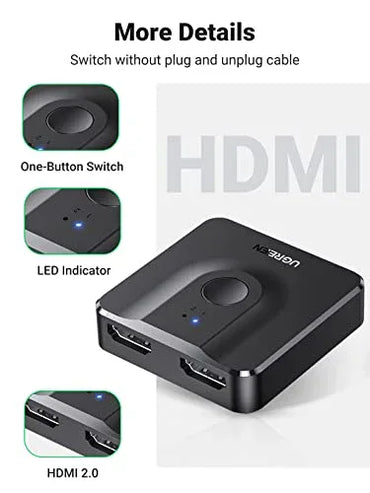 UGREEN 4K@60Hz Bi-Directional HDMI Switch & Splitter 2-in-1 - Gomix Brands Outlet