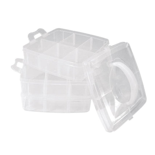 Rayher Stackable Craft Sorting Box with Handle, 3 Tiers, 18 Adjustable Compartments