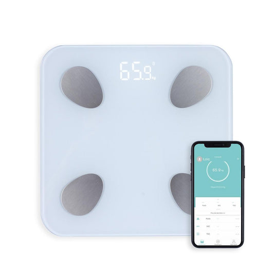 LIVOO Smart Connected Body Weight Scale: 180kg Capacity, 100g Precision