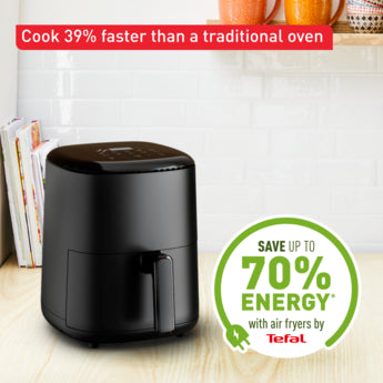 Tefal Easy Fry Compact 3L Black: Healthy Crispy Air Fryer with 10 Programs