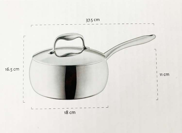 Migros Cucina & Tavola 18cm Stainless Steel Saucepan with Lid