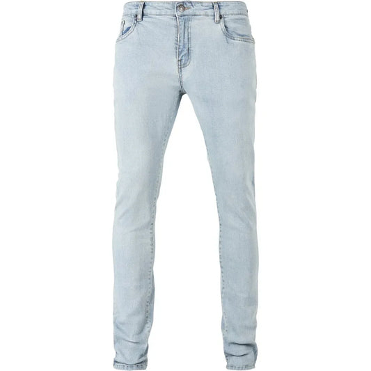 Men's Urban Classics Slim Fit Denim Jeans with Zipper Details Blue - Gomix Brands Outlet