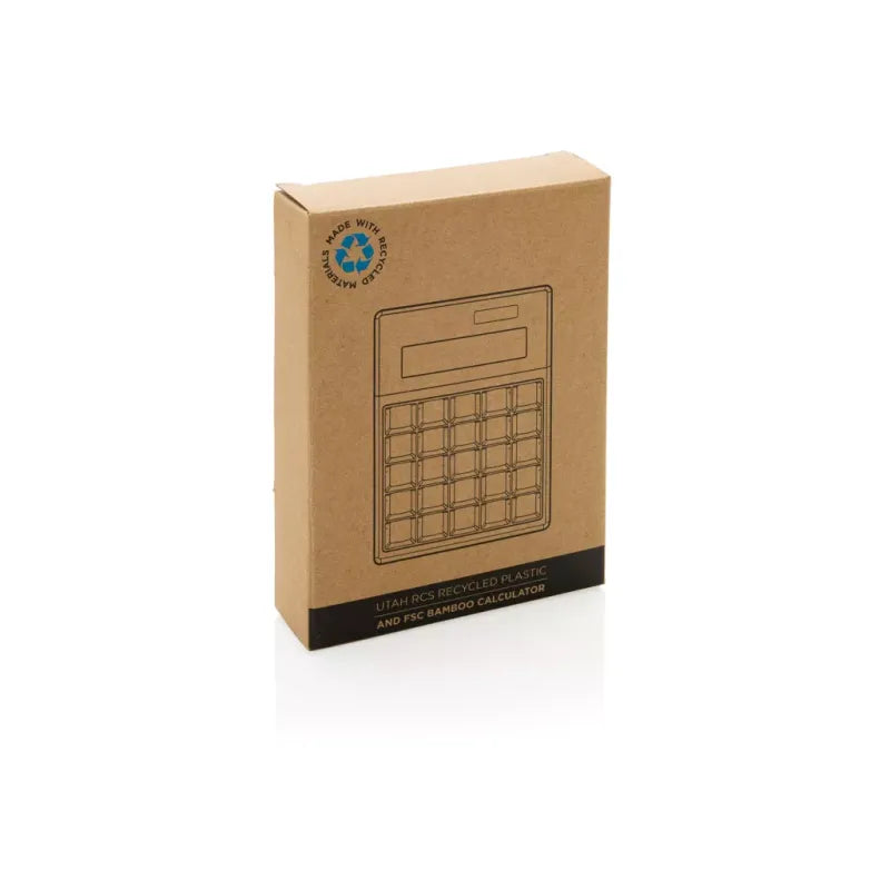 Sustainable 8-Digit Solar Calculator Recycled Plastic Bamboo Eco-Friendly Office Essential