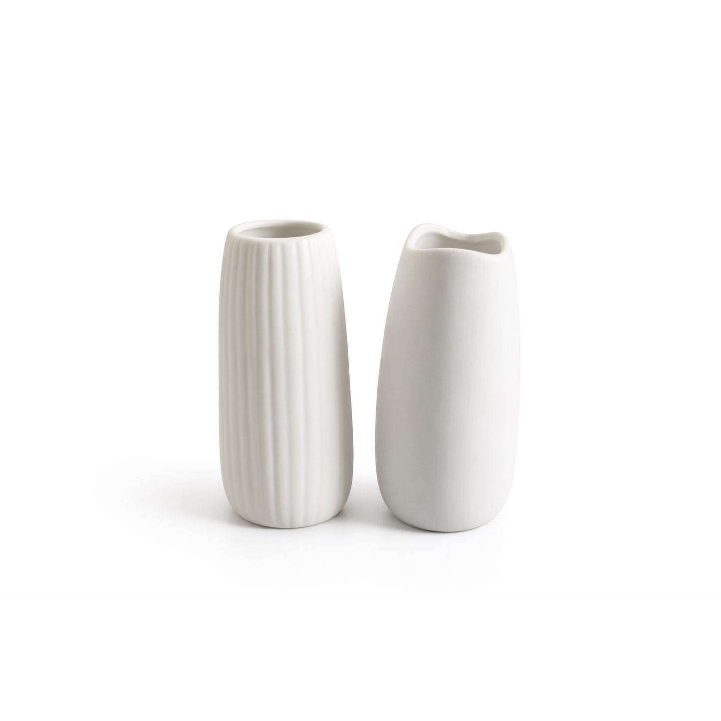 Xunsiga White Ceramic Vase Set of 10, Small White Bulk Bud Vases