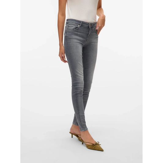 Vero Moda Embrace Gray Skinny Fit Jeans - Comfortable Stretch Denim