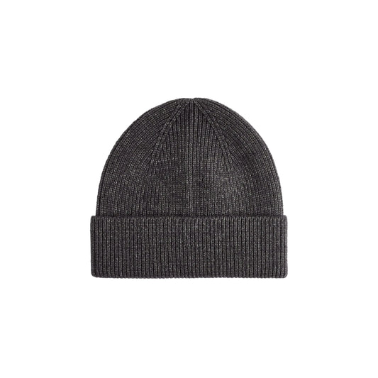 Celio Anthra Mel Grey Knitted Beanie Soft Ribbed Winter Hat