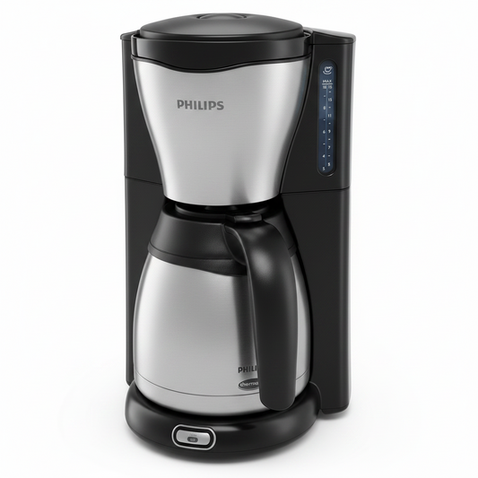 Philips Café Gaia Drip Filter Coffee Machine Thermal Jug Black Silver 1.2L