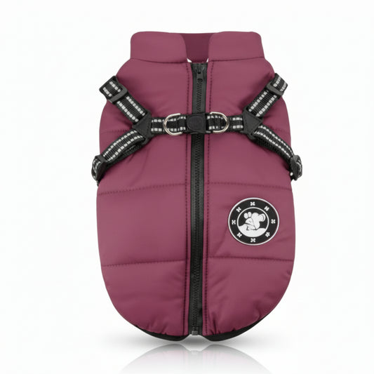 V.PET.B.R Dog Winter Coat - Warm Fleece Dog Vest with Built-in Harness