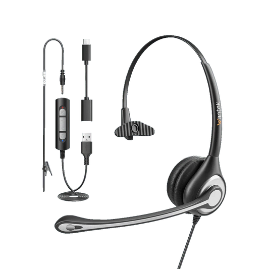 Wantek H600 USB‑C Noise‑Cancelling Professional Wired Headset for Business - Gomix Brands Outlet