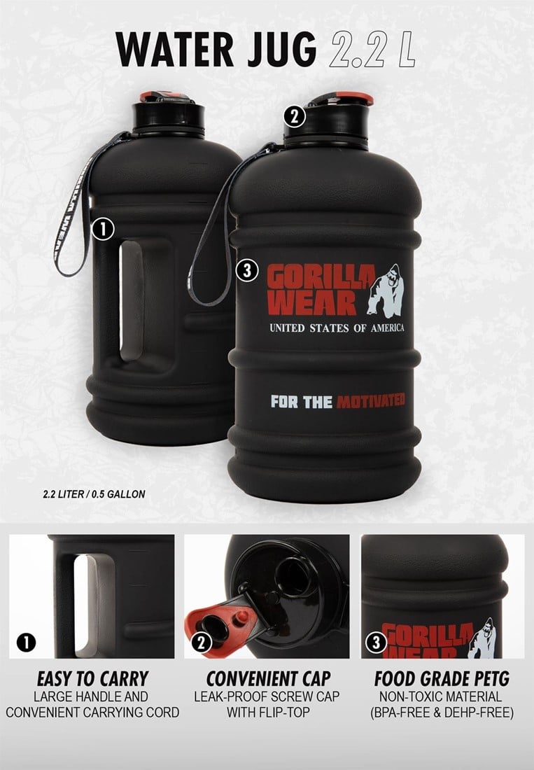 Hydration Powerhouse: 2.2 Liter Leak-Proof PETG Water Jug with Flip-Top