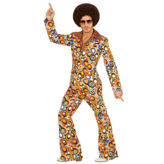 Groovy 70s Disco Bubbles Men's Costume - Retro Orange Pattern Outfit - Gomix Brands Outlet