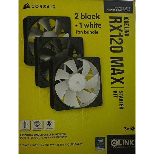 Corsair iCUE Link RX120 MAX + NZXT 120mm Fan Bundle (2x Black, 1x White)