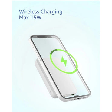 LL TRADER Magnetic Wireless Power Bank, Wireless Portable Charger with USB/USB-C Cable