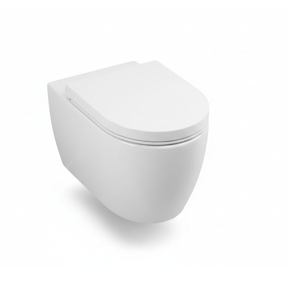 Wenko White Duroplast 3D Relief Toilet Seat with Silent Close