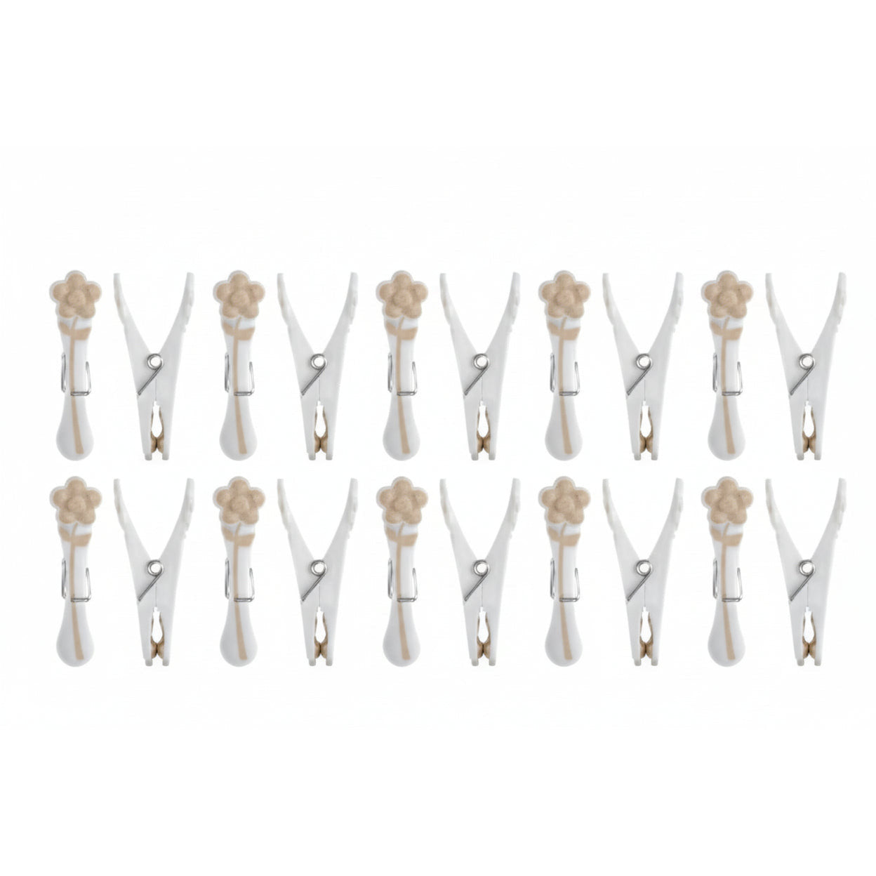 Plastic Clothespins with Stainless Steel Spring - 20 Pack