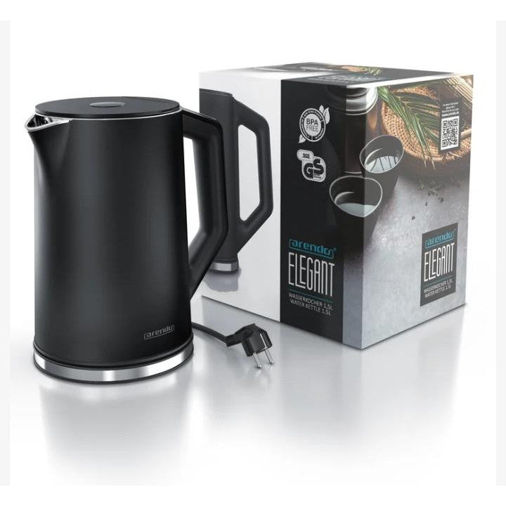 Arendo Stainless Steel Electric Kettle 1.5L 2200W Dual Wall