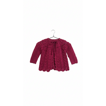 Handmade Crochet Baby Burgundy Cardigan