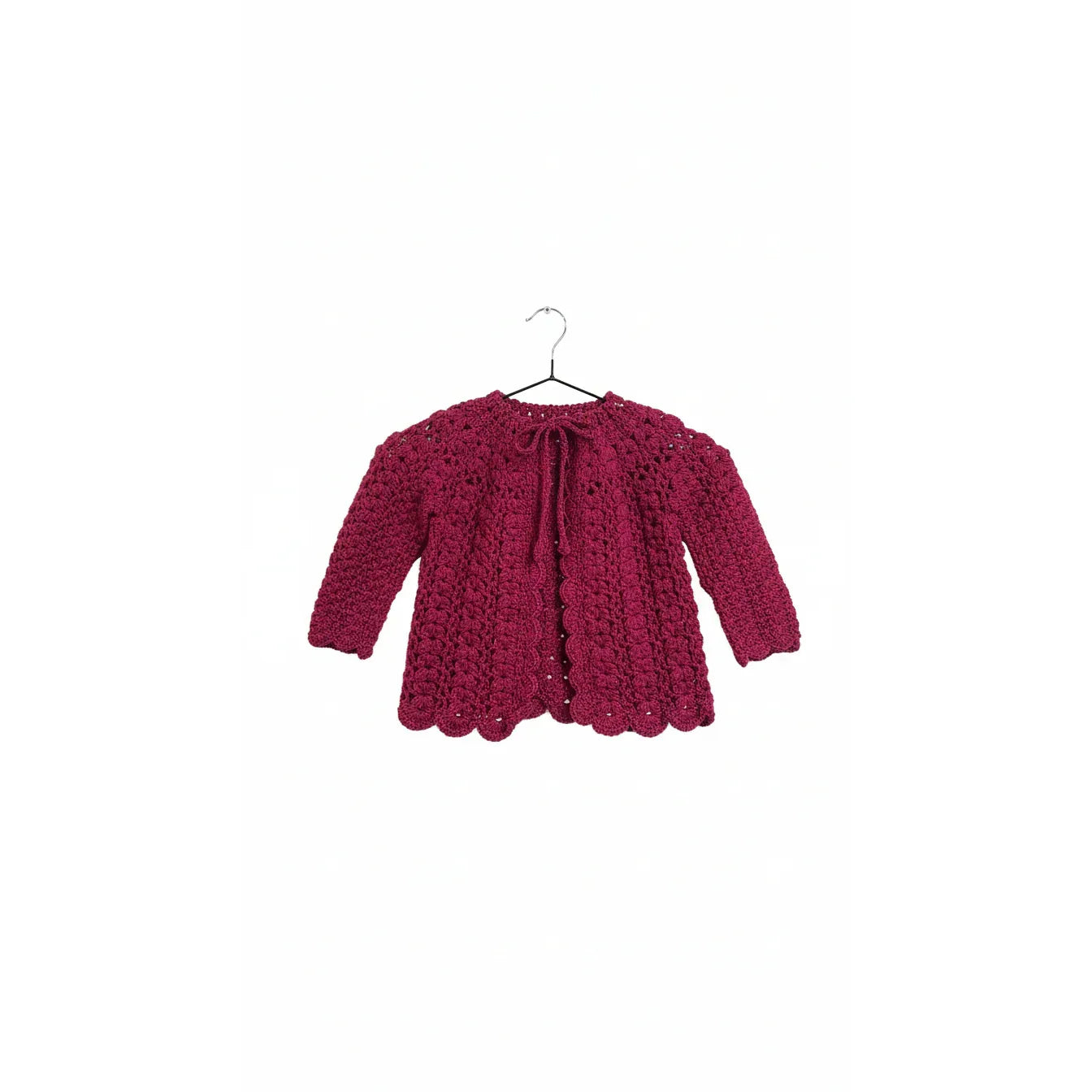 Handmade Crochet Baby Burgundy Cardigan - Gomix Brands Outlet