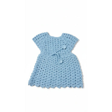 Handmade Crochet Baby Blue Dress with Tie Waist - Gomix Brands Outlet
