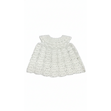 Handmade Crochet Baby Off-White Dress