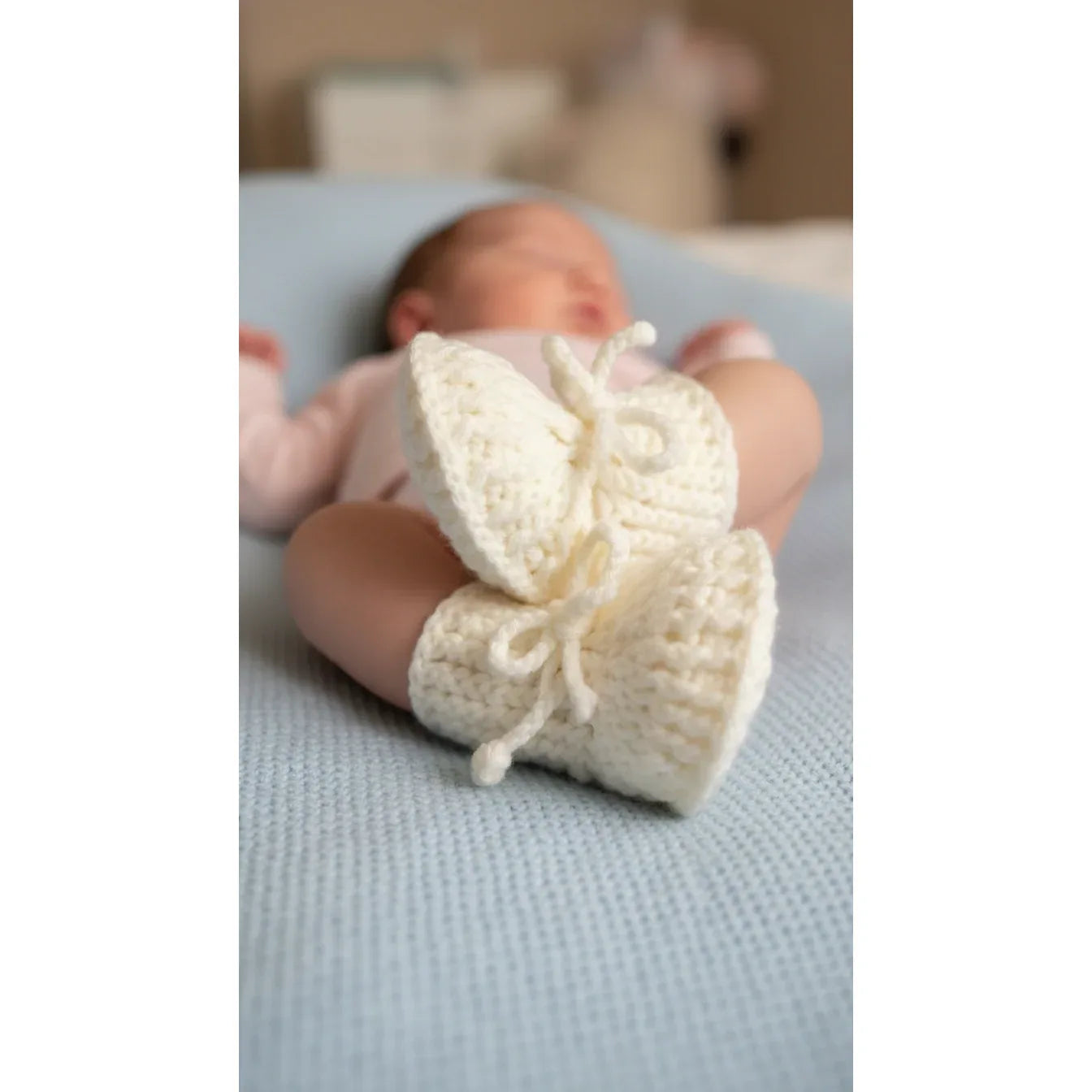 Hand-Knitted Baby Booties Crochet – Soft Cream - Gomix Brands Outlet