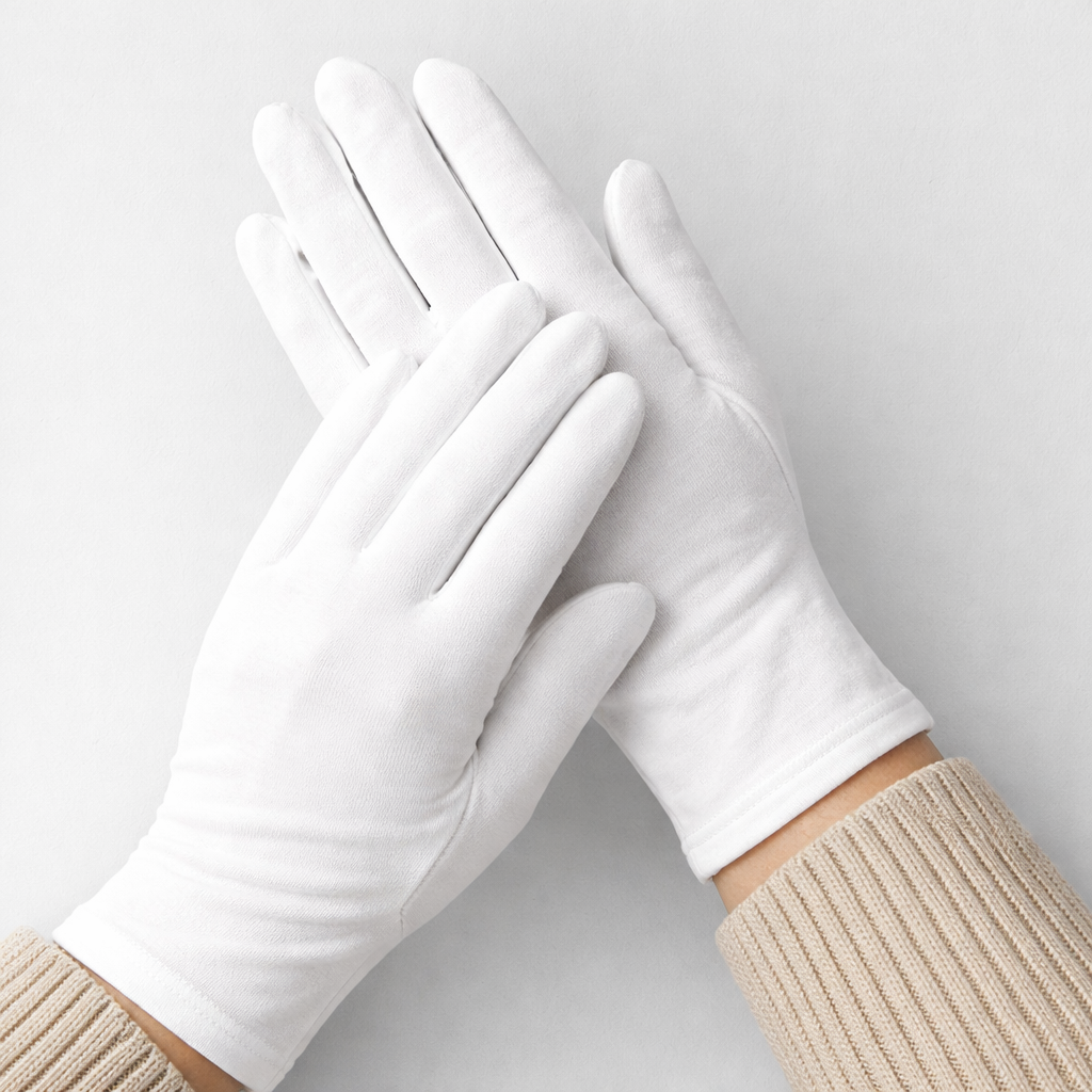 White Cotton Gloves for woman