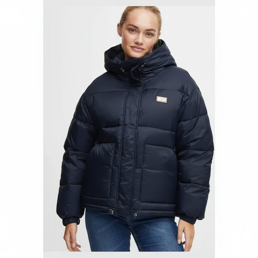 Stylish Oxmo Women's Black Polyamide Insulated Winter Jacket for Ultimate Warmth