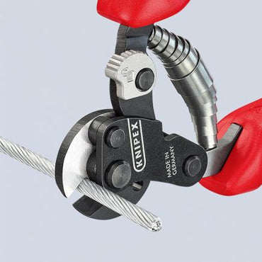 Knipex 95 62 160 High-Strength Wire Rope Cutter Multi-Component Grips Burnished Finish