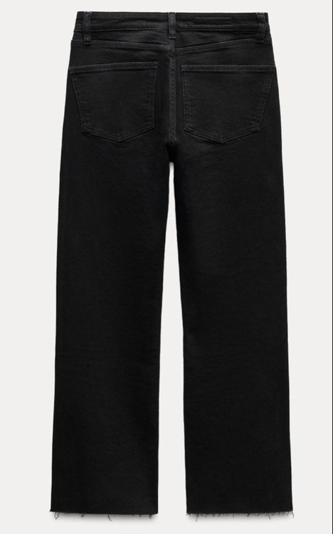 Zara Women's Black Cropped Flare Denim Jeans