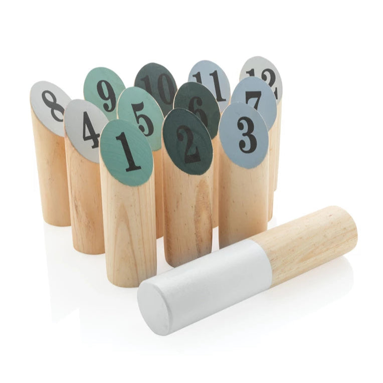 Premium Wooden Scatter Game Set - Outdoor Family Fun with Numbered Pins