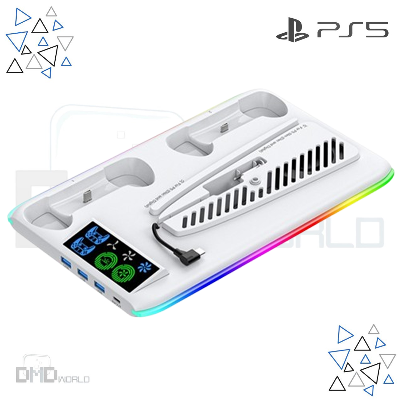 RGB Cooling & Charging Stand for PS5 Slim Pro