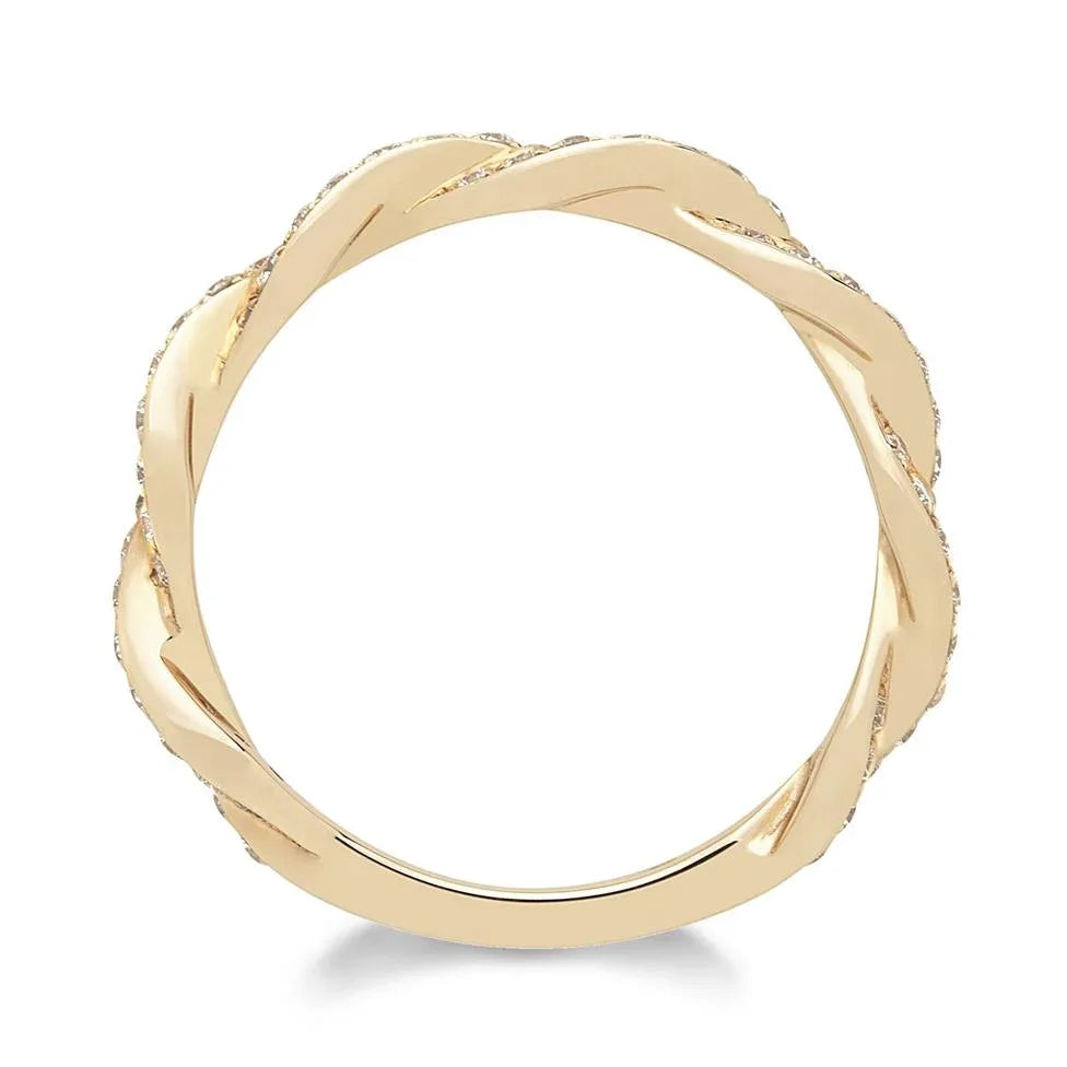 Pravins 18ct Rose Gold Plaited Diamond Dress Ring - Gomix Brands Outlet