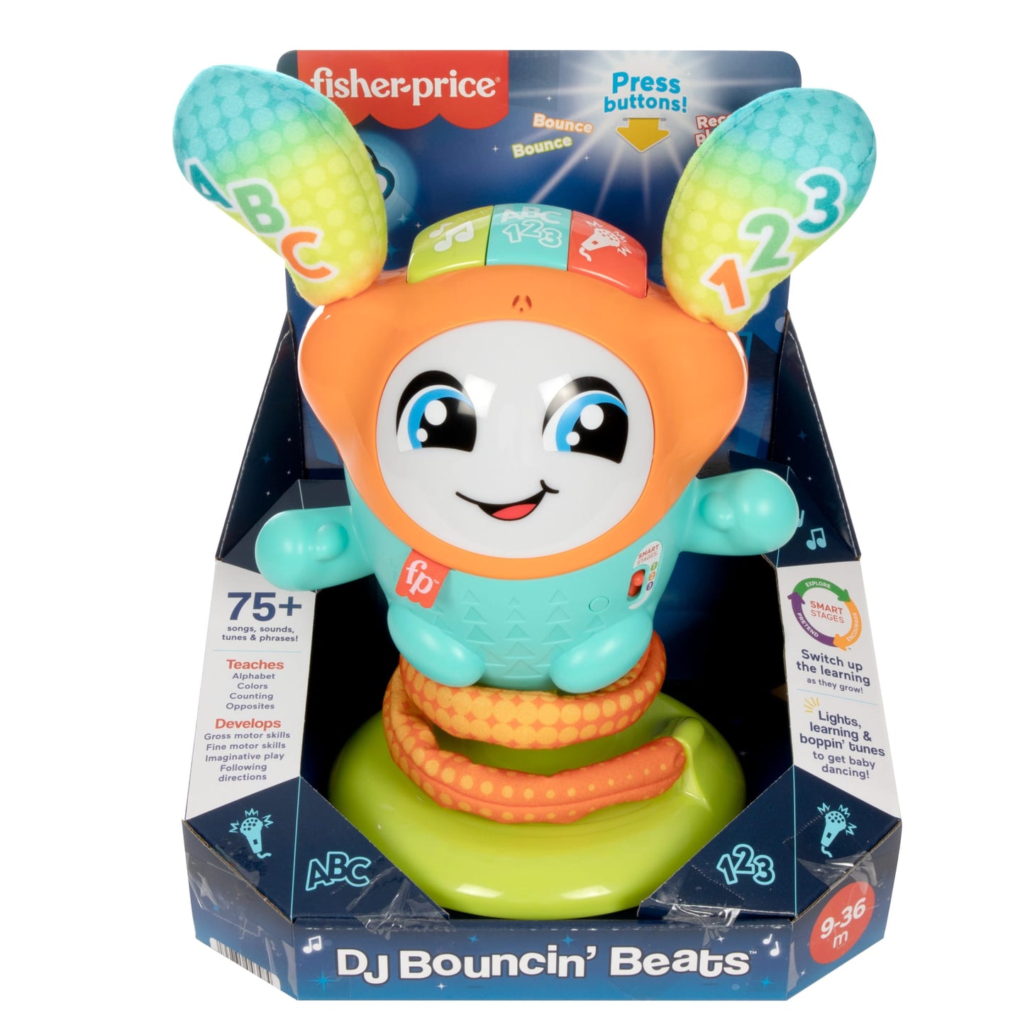 Fisher-Price DJ Bouncin' Beats Baby Learning Toy with Lights and Music