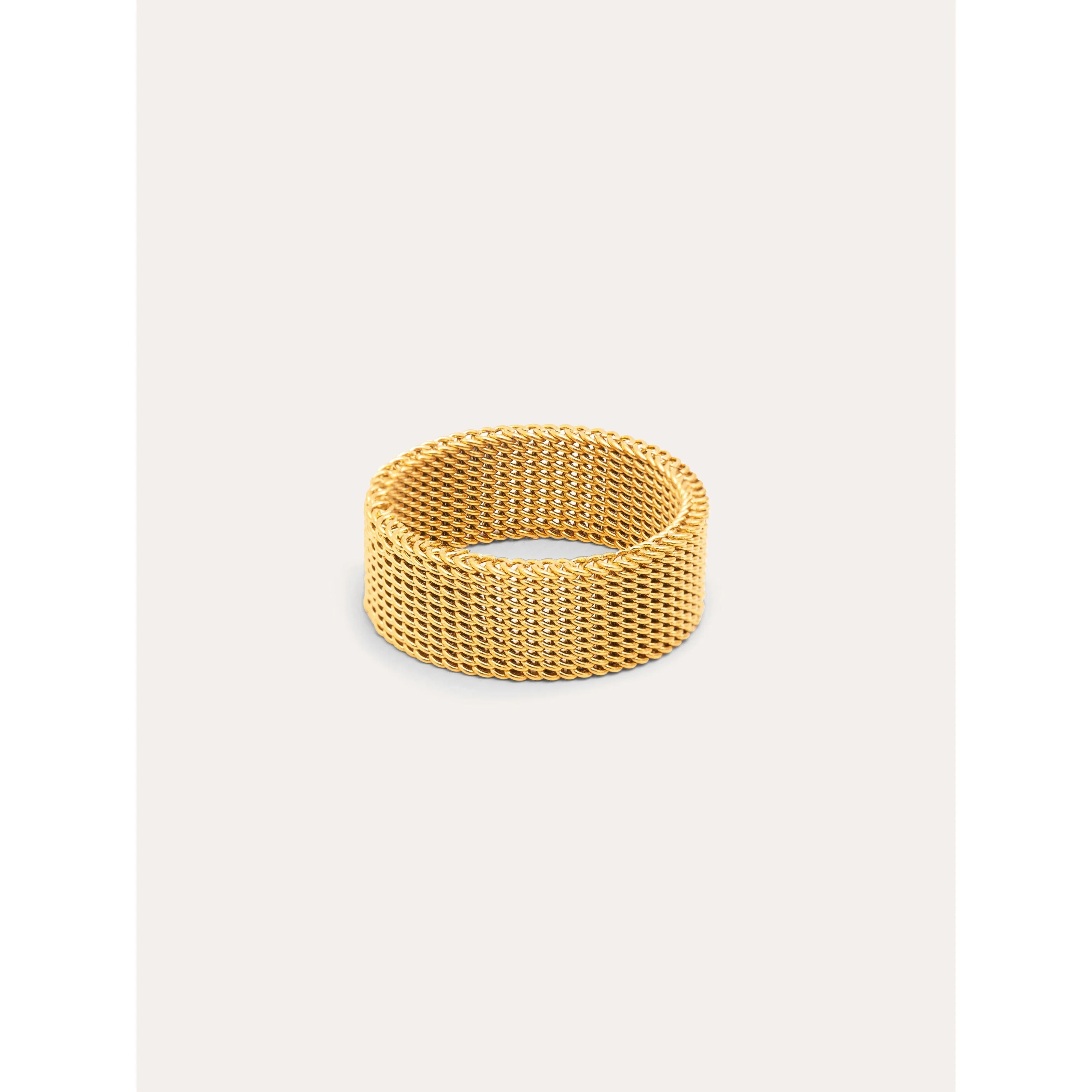 Gold-Plated Mesh Stainless Steel Maxi Ring for Bold Style - Gomix Brands Outlet
