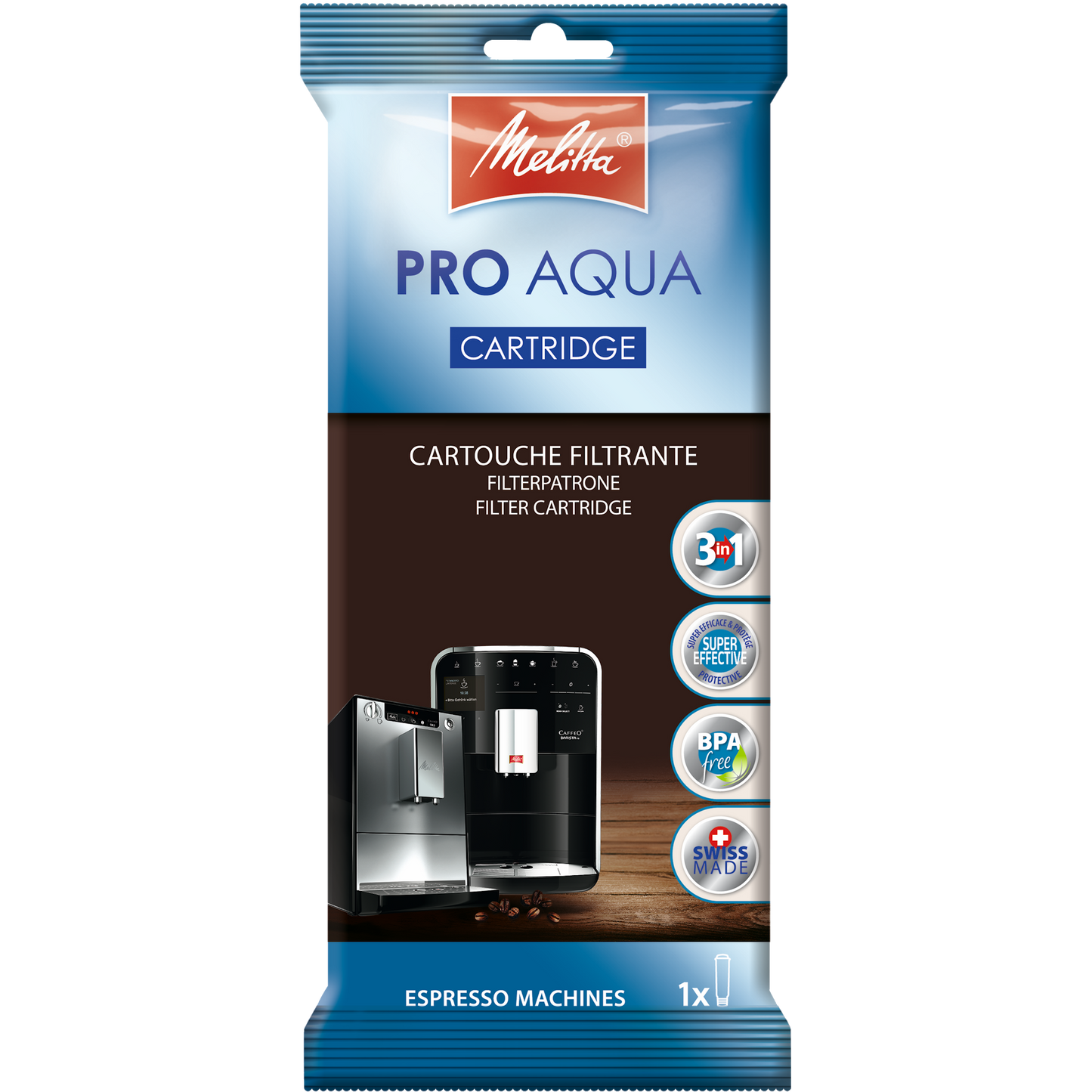 Melitta PRO AQUA Filter Cartridge: Pure Water, Better Coffee, Limescale Protection