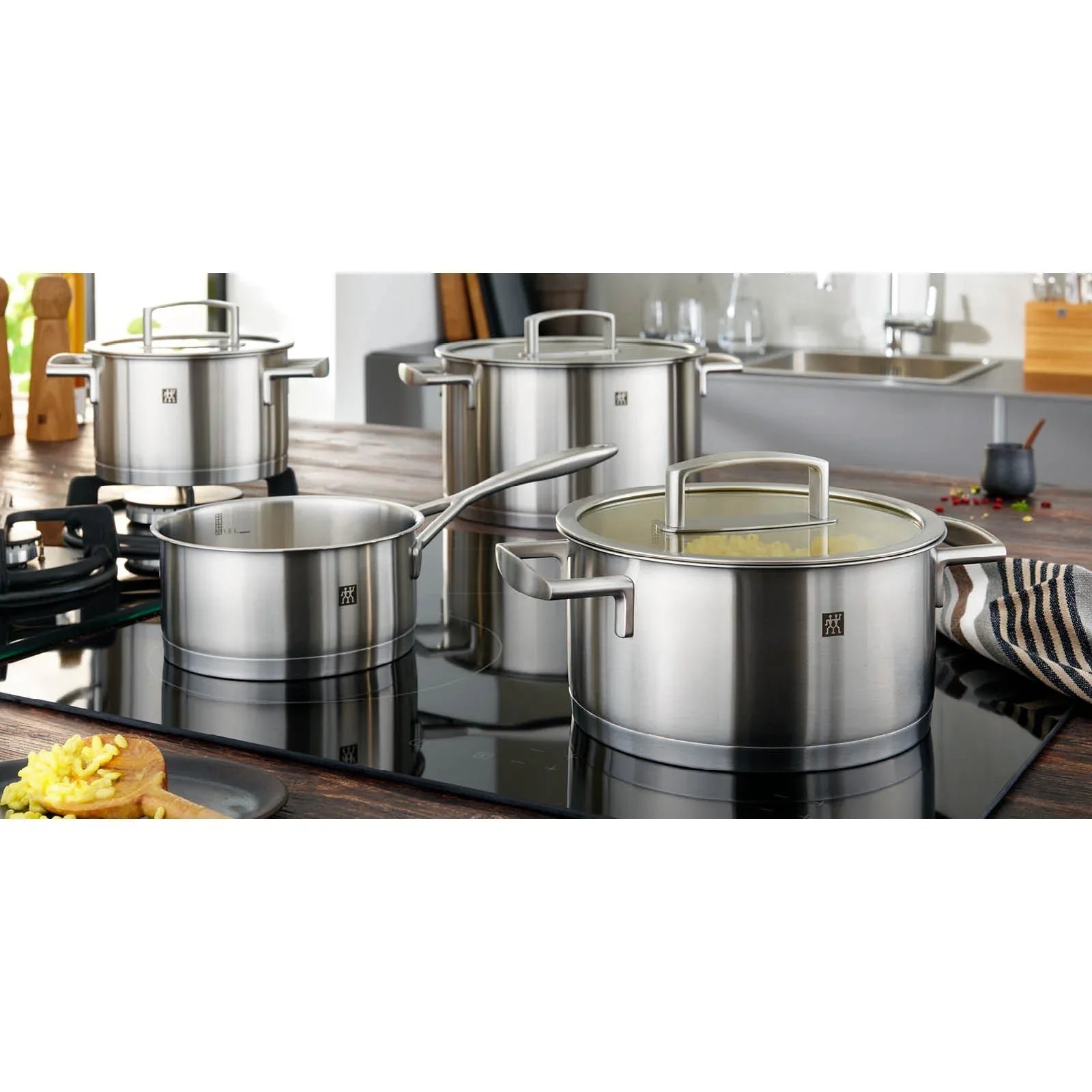 Zwilling Vitality 4-Piece Stainless Steel Cookware Set, Induction, Oven & Dishwasher Safe - Gomix Brands Outlet