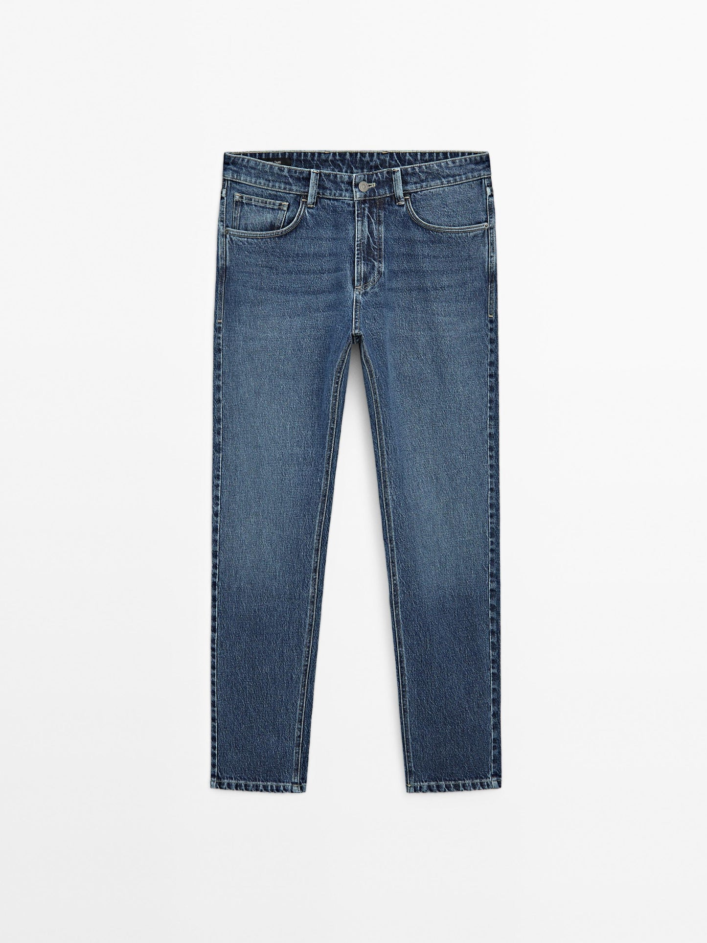 Men's Stylish Slim Fit Faded Wash Cotton Blend Jeans - Five-Pocket Design