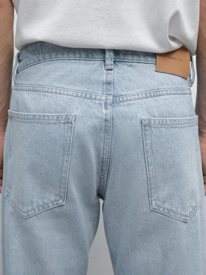 Men's Stylish Slim Fit Faded Wash Cotton Blend Jeans - Five-Pocket Design