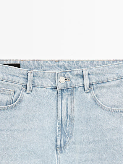 Men's Stylish Slim Fit Faded Wash Cotton Blend Jeans - Five-Pocket Design