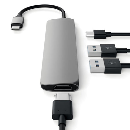 Satechi Slim Aluminum USB-C Multi-Port Adapter Space Gray