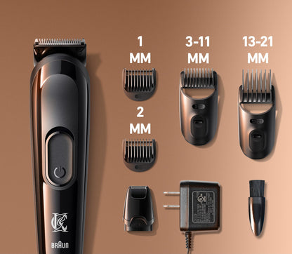 King C. Gillette Beard Trimmer with Lifetime Sharp Blades Brown